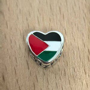 Pandora Palestine Exclusive Travel Heart Charm Pendant, S925 Silver Bracelets
